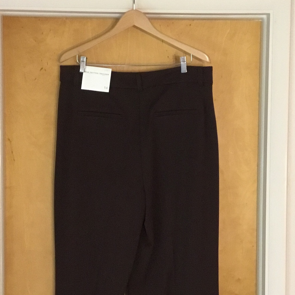 NWT LOFT Peyton Trouser Chocolate high-waist, wide leg Size 14 - Picture 3 of 10